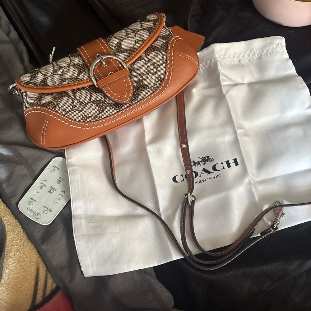 Coach Tan Leather Crossbody Strap